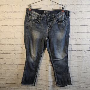 Silver Jeans Twisted Capri Denim Blue Jean Capri Pants Women's 18